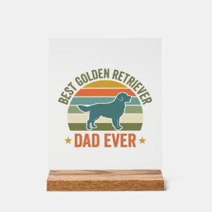 Bester Golden Retriever-Vater Aller Zeiten Vintage Acrylschild