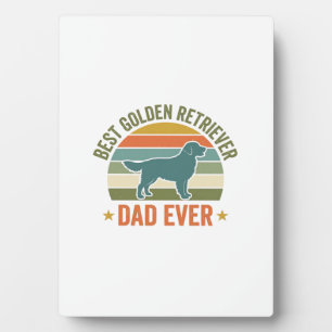 Bester Golden Retriever-Vater Aller Zeiten Vintage Fotoplatte