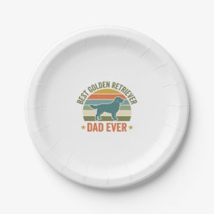 Bester Golden Retriever-Vater Aller Zeiten Vintage Pappteller