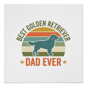 Bester Golden Retriever-Vater Aller Zeiten Vintage Poster