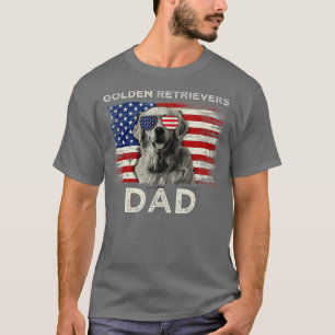 Bester Golden Retrievers Vater jemals American Fla T-Shirt