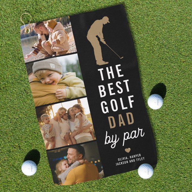 Bester Golf-Vater Durch Par 4 Foto-Collage Golfer Golfhandtuch (Von Creator hochgeladen)