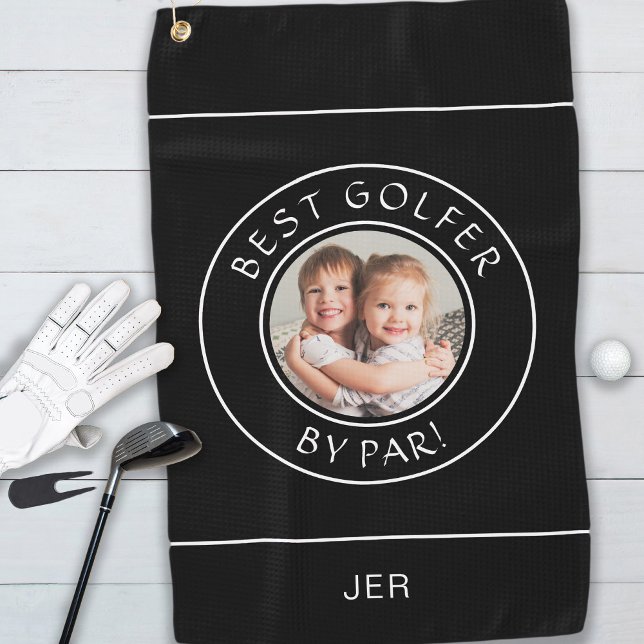 Bester Golfer nach Par Golfer Foto Niedlich Schwar Golfhandtuch (Von Creator hochgeladen)