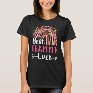 Bester Grammy je Muttertag Regenbogen Rosa Leopard T-Shirt