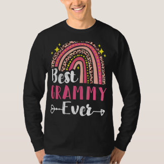 Bester Grammy je Muttertag Regenbogen Rosa Leopard T-Shirt