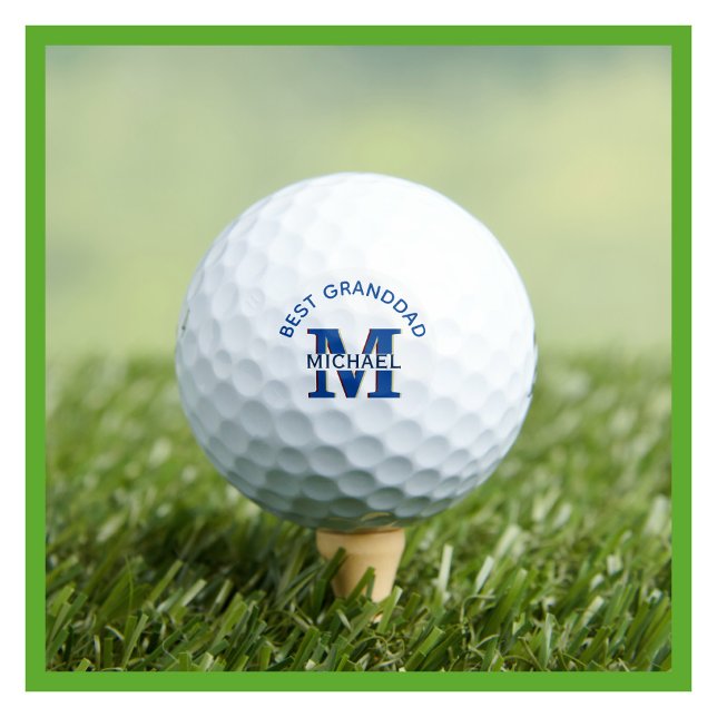 Bester Granddad-Monogramm-Name Golfball (Von Creator hochgeladen)