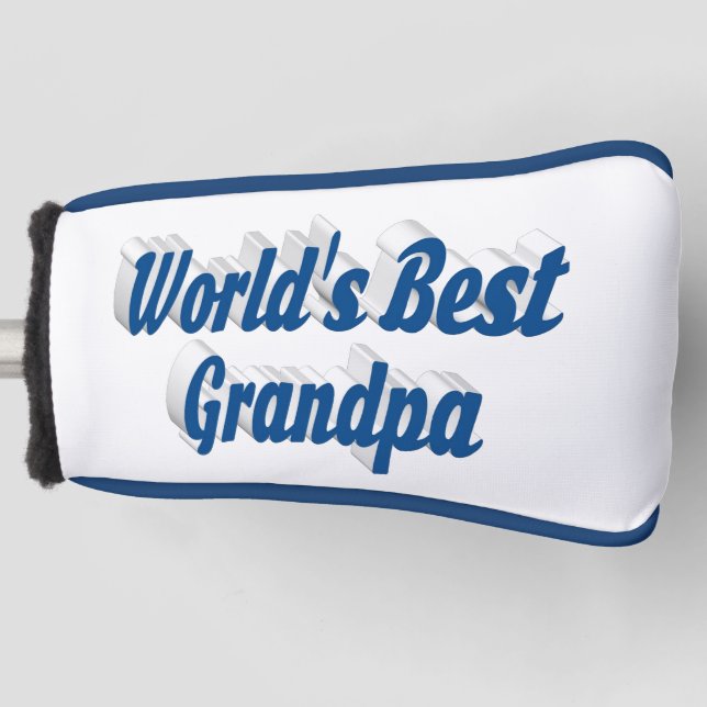 Bester grandpa-blauer Text Golf Headcover (Vorderseite)