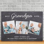 Bester GRANDPA je Personalisierter Foto Vatertag Fotoplatte<br><div class="desc">Überraschung Großvater an diesem Tag Väter mit einer personalisierten 3-Foto-Plakette. "Best GRANDPA Ever" Personalisieren Sie diese Großvaterplakette mit Fotos, Botschaften und Namen. Besuchen Sie unsere Kollektion für die Tagesgeschenke und personalisierten Papa-Geschenke des besten Großvaters. COPYRIGHT © 2020 Judy Burrows, Black Dog Art - Alle Rechte vorbehalten. Beste GRANDPA je Personalisierte...</div>