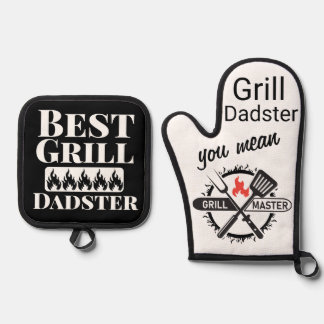 Bester Grill Meister I Gemein Dadster Ofenhandschuh & Topflappen-Set