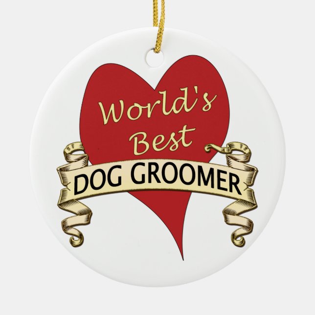Bester Groomer der Welt Hunde Keramik Ornament (Vorne)