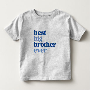 Bester großer Bruder je grau mit Blue Text Boy Kleinkind T-shirt