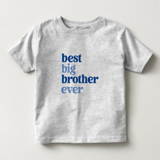 Bester großer Bruder je grau mit Blue Text Boy Kleinkind T-shirt