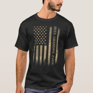Bester Großvater je amerikanischer Grunge Flag Vat T-Shirt
