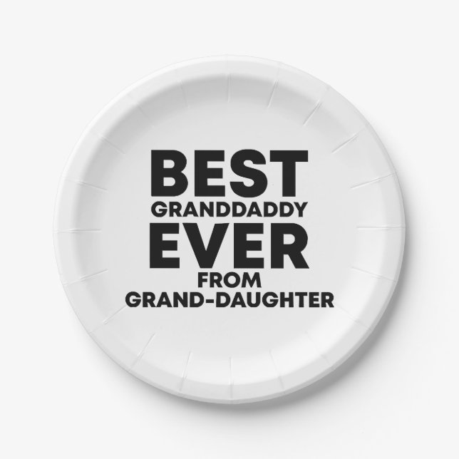 Bester Großvater je von Enkelin Pappteller (Vorderseite)