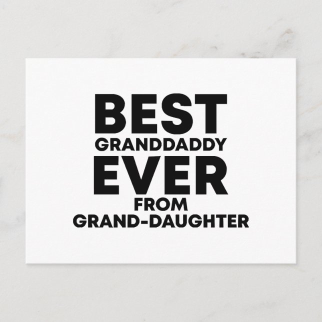 Bester Großvater je von Enkelin Postkarte (Vorderseite)