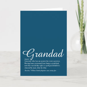 Bester Großvater, Opa, Papa Definition Schrift Karte
