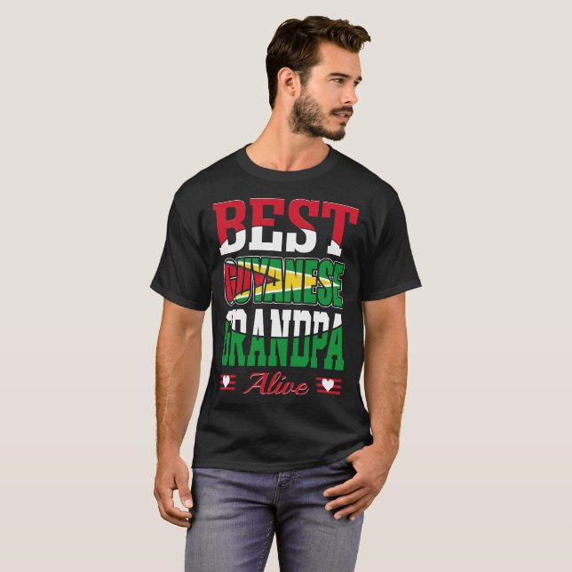 Bester guyanischer Großvater-lebendiges Geschenk T-Shirt (Vorne ganz)
