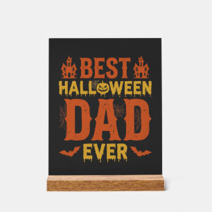 Bester Halloween-Vater überhaupt Vintage abgenutzt Acrylschild