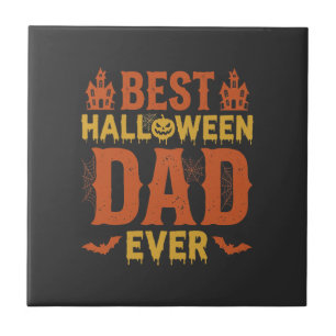 Bester Halloween-Vater überhaupt Vintage-Distresse Fliese