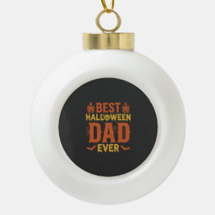 Bester Halloween-Vater überhaupt Vintage-Distresse Keramik Kugel-Ornament