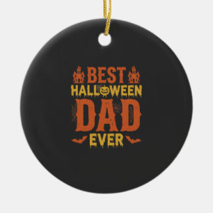 Bester Halloween-Vater überhaupt Vintage-Distresse Keramik Ornament