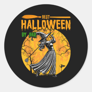 Bester Halloween Von Par Witch Golf Runder Aufkleber