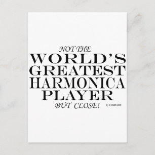 Bester Harmonica Player Nah Postkarte