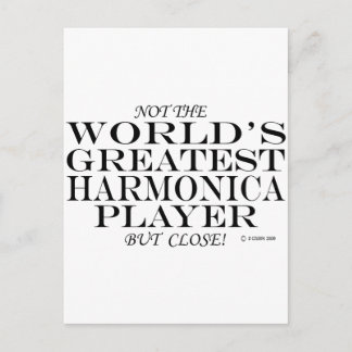 Bester Harmonica Player Nah Postkarte
