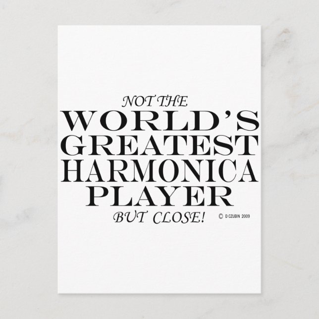Bester Harmonica Player Nah Postkarte (Vorderseite)