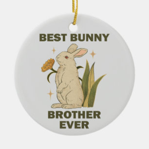 Bester Hasenbruder überhaupt Hasenliebhaber Cooler Keramik Ornament