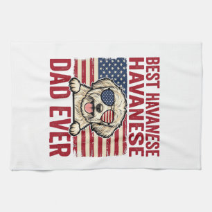 Bester Havanese-Vater Aller Patrioten Hund-Shirt-D Geschirrtuch