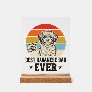 Bester Havanese-Vater Aller Zeiten Vintage-Hund-Sh Acrylschild