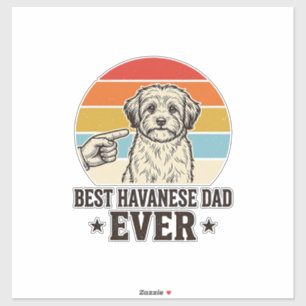 Bester Havanese-Vater Aller Zeiten Vintage-Hund-Sh Aufkleber