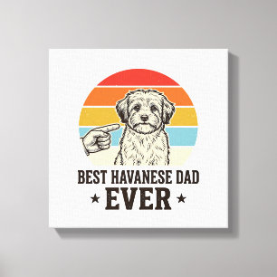 Bester Havanese-Vater Aller Zeiten Vintage-Hund-Sh Leinwanddruck