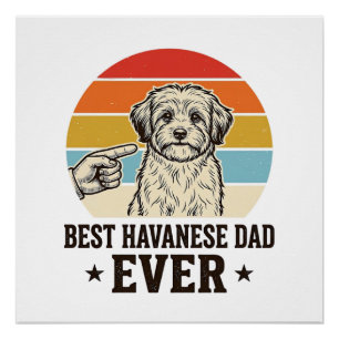 Bester Havanese-Vater Aller Zeiten Vintage-Hund-Sh Poster