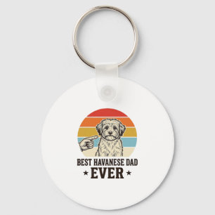 Bester Havanese-Vater Aller Zeiten Vintage-Hunde-S Schlüsselanhänger