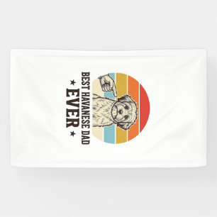 Bester Havanese-Vater Aller Zeiten Vintage-Hundefa Banner
