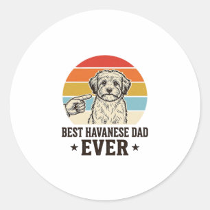 Bester Havanese-Vater Aller Zeiten Vintage-Hundefa Runder Aufkleber