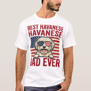 Bester Havanese-Vater jemals Patriotisches Hundesh T-Shirt