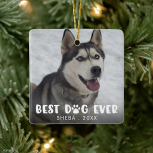 BESTER HUND ALLE ZEIT Pfotenabdruck Personalisiert Keramikornament
