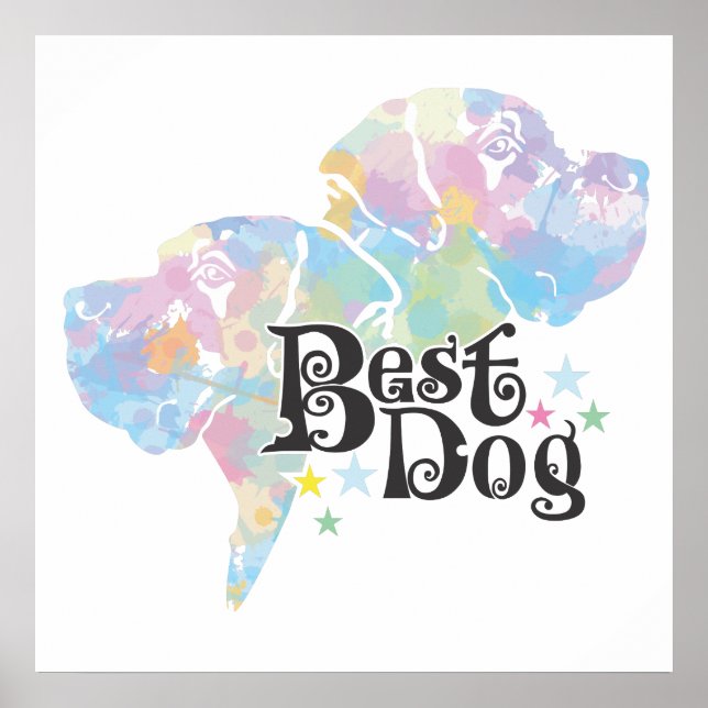 Bester Hund "farbig" Poster (Vorne)
