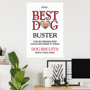 Bester Hund Hochzeitskuchen Bar mit Foto für Haust Poster