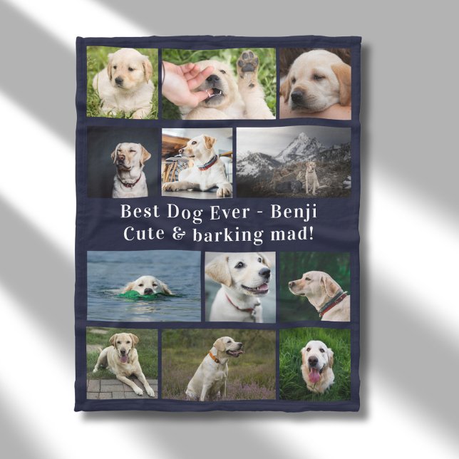 Bester Hund je angepasste FotoCollage Fleecedecke (Custom dog blanket.)