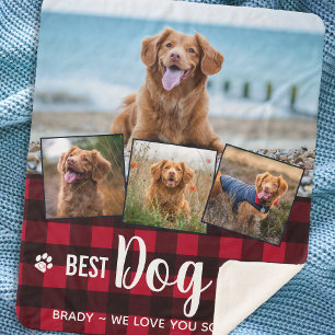 Bester Hund je Red Buffalo Karierte Fotolage Sherpadecke