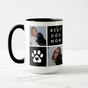 Bester Hund Mama 4 x Foto Collage Grid Tasse
