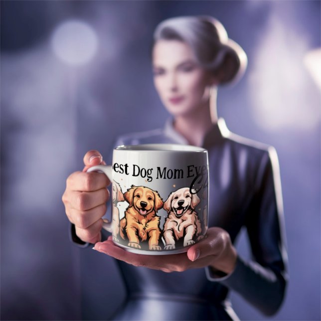 "Bester Hund/Mama/Vater je" Geschenk Anpassbare Ta Kaffeetasse (Best dog mom ever retriever puppies)