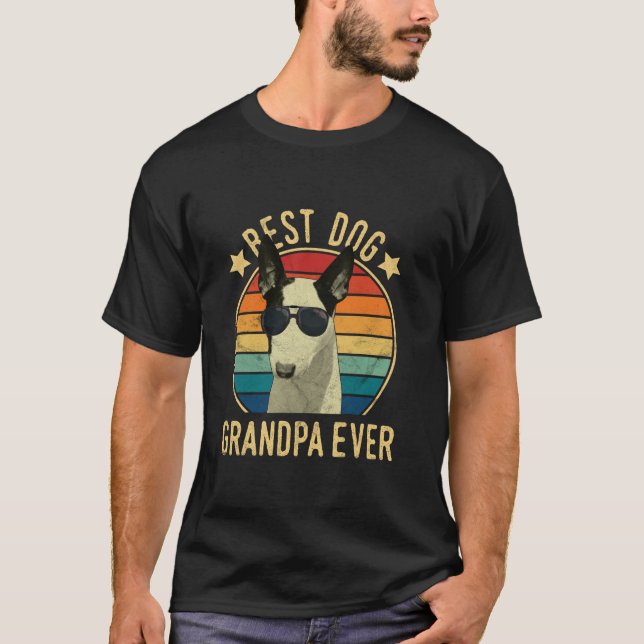 Bester Hund Opa je Miniatur Bull Terrier Fauna T-Shirt (Vorderseite)