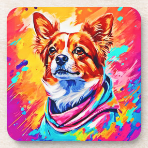 Bester Hund Paint Art Getränkeuntersetzer