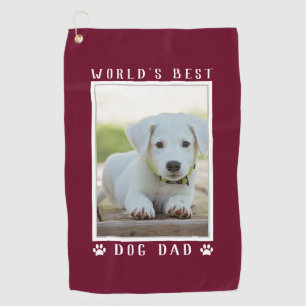 Bester Hund Papa der Welt Pfotenabdrücke Haustierf Golfhandtuch