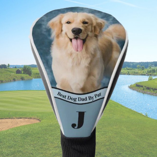 Bester Hund Papa Foto-Vorlage Goldene Geschenke Golf Headcover (Von Creator hochgeladen)